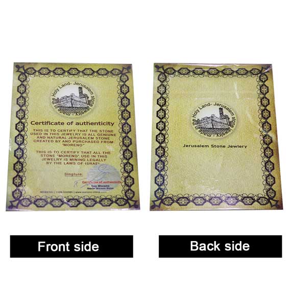 Chi rho on Jerusalem stone silver necklace pendant