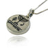 Shalom Al Yisrael Synagogue Menorah on Jerusalem stone silver necklace pendant
