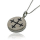 Cross Crosslet on Jerusalem stone silver necklace pendant