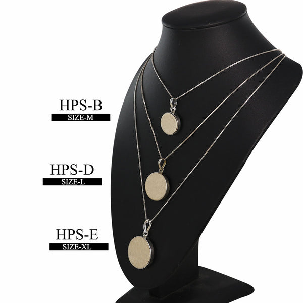 Hamsa Pendant & Luck (In Hebrew : מזל) on Jerusalem stone silver necklace pendant