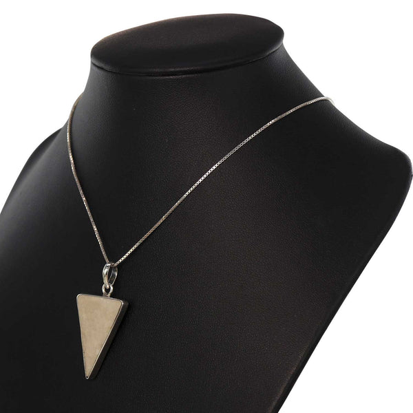 Triangular Jesus written in Aramaic (ישוע) on Jerusalem stone silver pendant