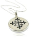 Jerusalem cross on Jerusalem stone silver necklace pendant