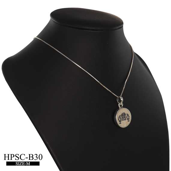 Loaves and Fishes on Jerusalem stone silver necklace pendant