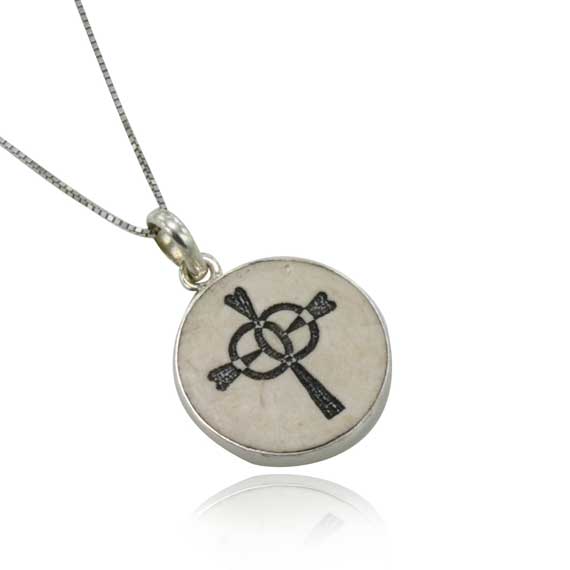 Cana - Wedding Cross on Jerusalem stone silver necklace pendant