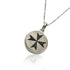 Maltese cross (Malta cross)  on Jerusalem stone silver necklace pendant