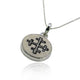 Cross Crosslet on Jerusalem stone silver necklace pendant