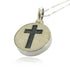 Latin Cross on Jerusalem stone silver necklace pendant