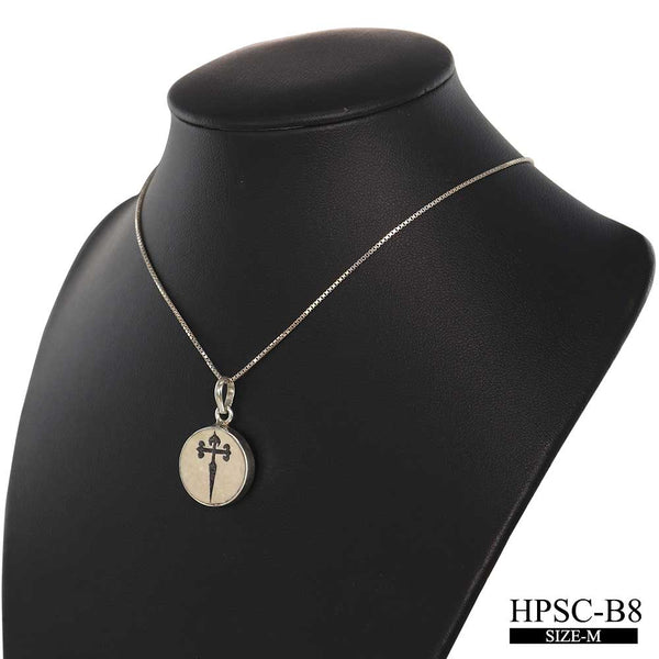 Cross of Saint James Jerusalem stone pendant