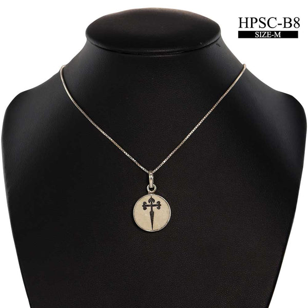 Cross of Saint James Jerusalem stone pendant