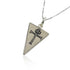Triangular Lorraine Cross on Jerusalem stone silver  pendant