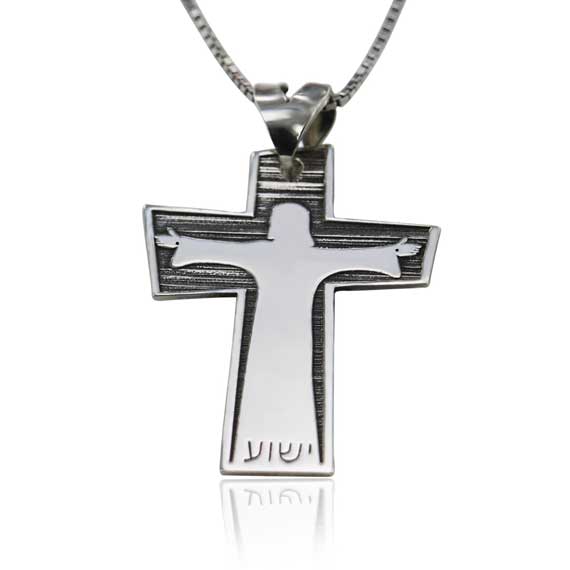 Jesus mane cross in Aramaic necklace pendant silver 925
